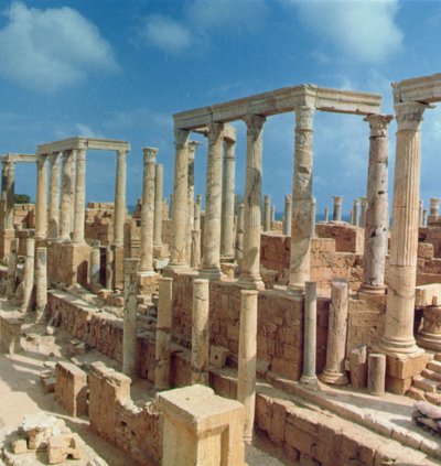 Limestone columns from the theatre by Roman